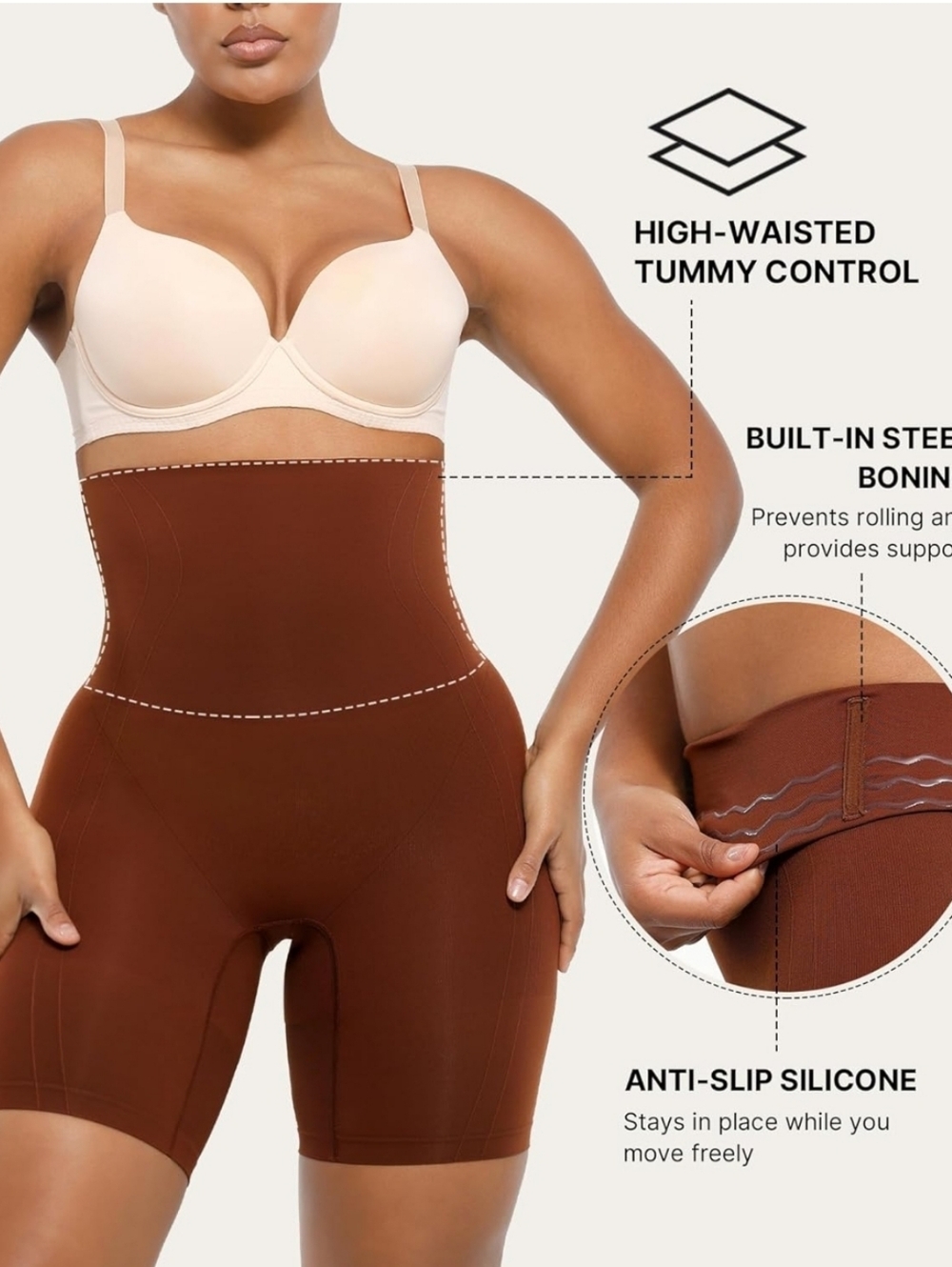 SHAPELLX Shapewear Tummy Control Shorts Seamless High Waisted Body Shape Girldle